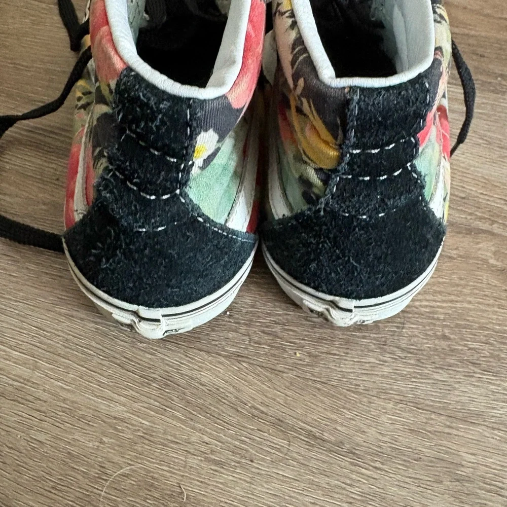 Vans Sk8 Hi Tops Aloha Black White Floral Sneakers Shoes Mens Size 6 Hawaiian - Picture 3 of 5